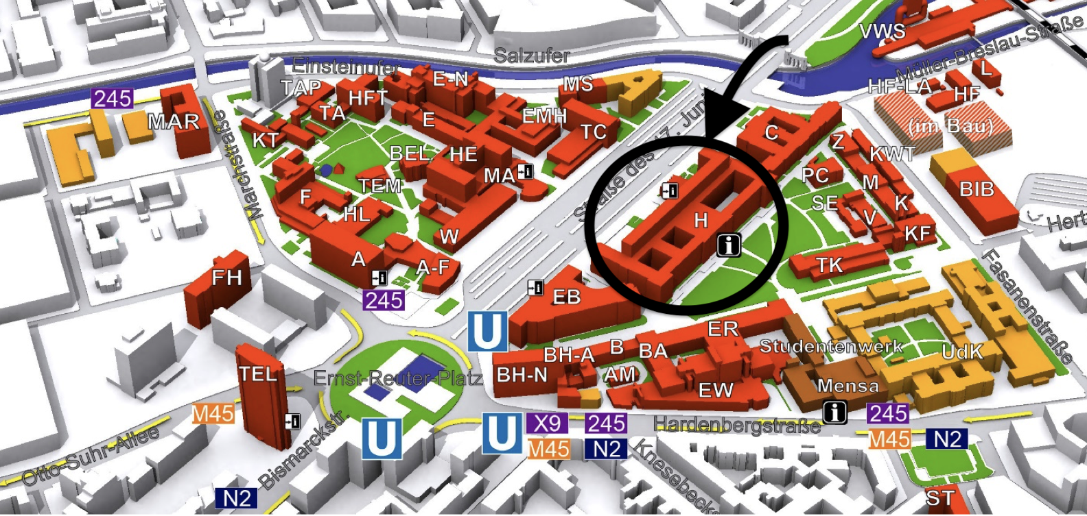 Map of the TU Berlin Campus